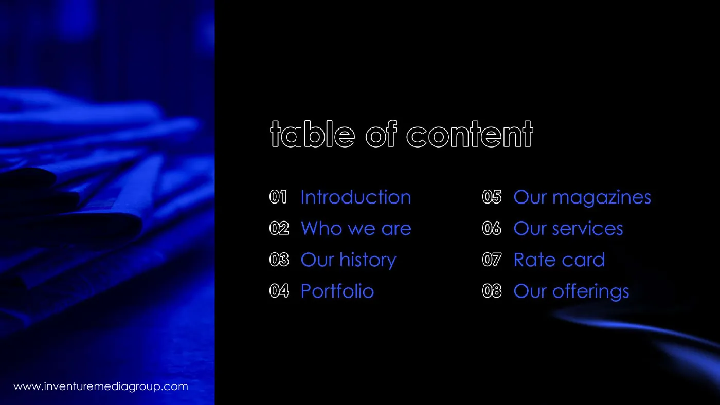 Table of contents