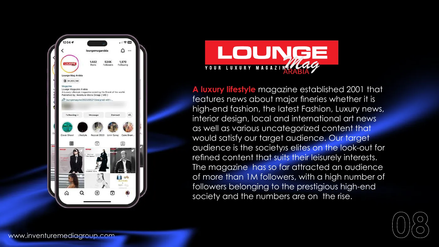 Lounge Mag introduction with a phone mockup