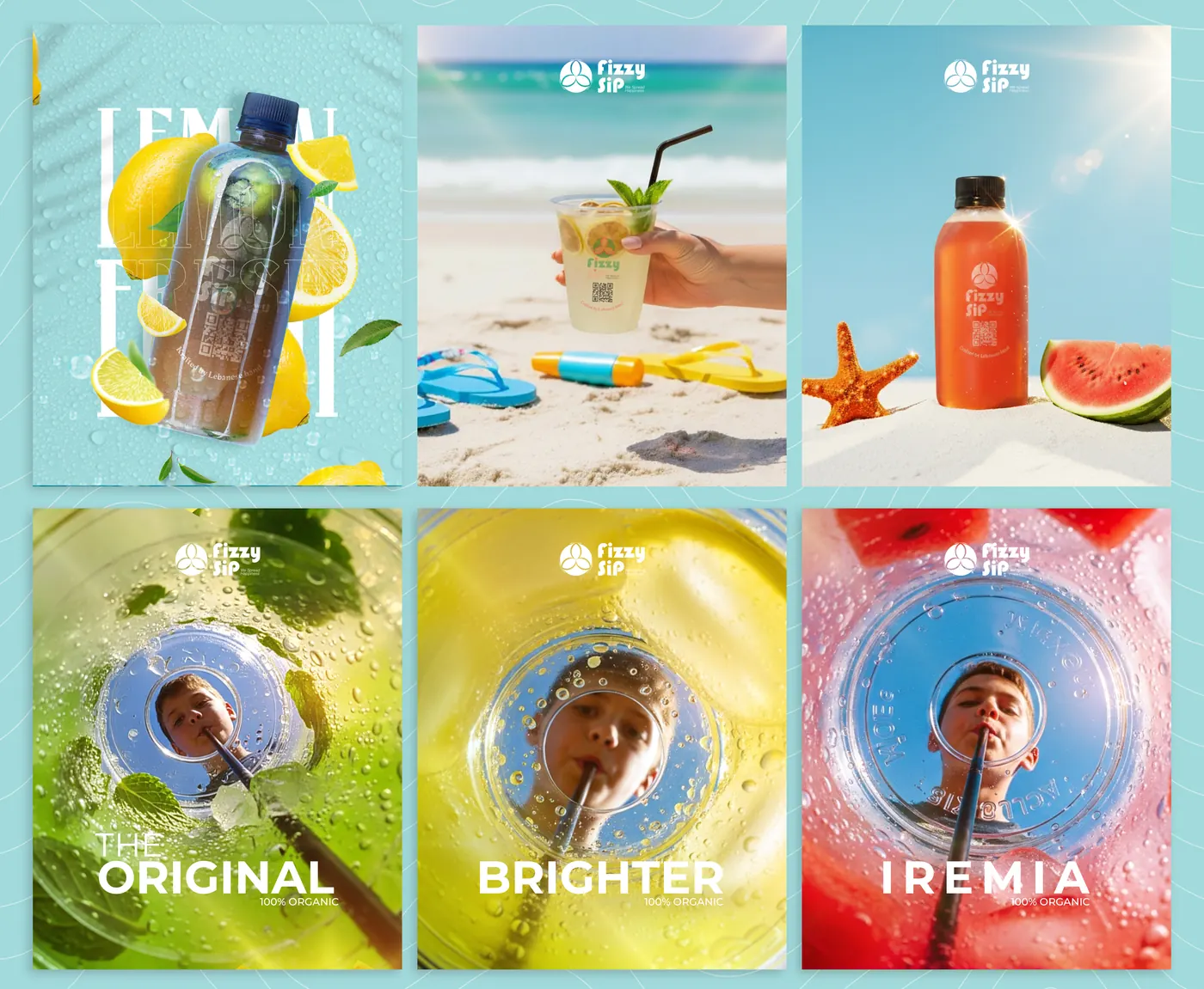 Fizzy Sip social media post designs, set 3