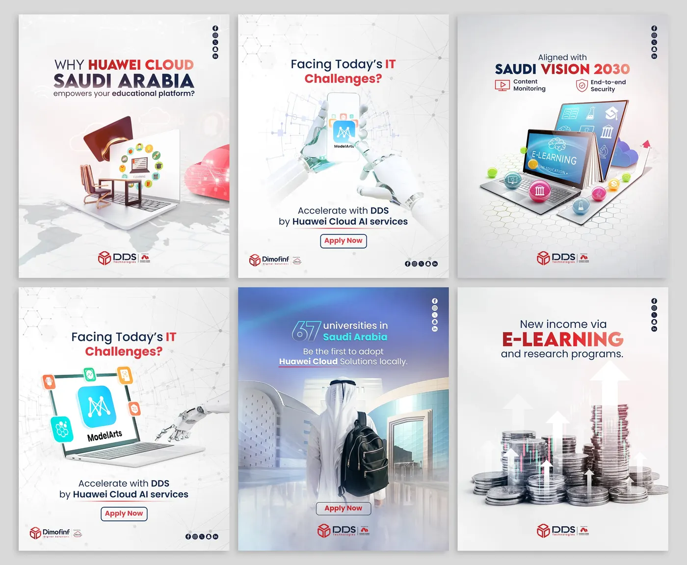 DDS Technologies social media designs, set 3