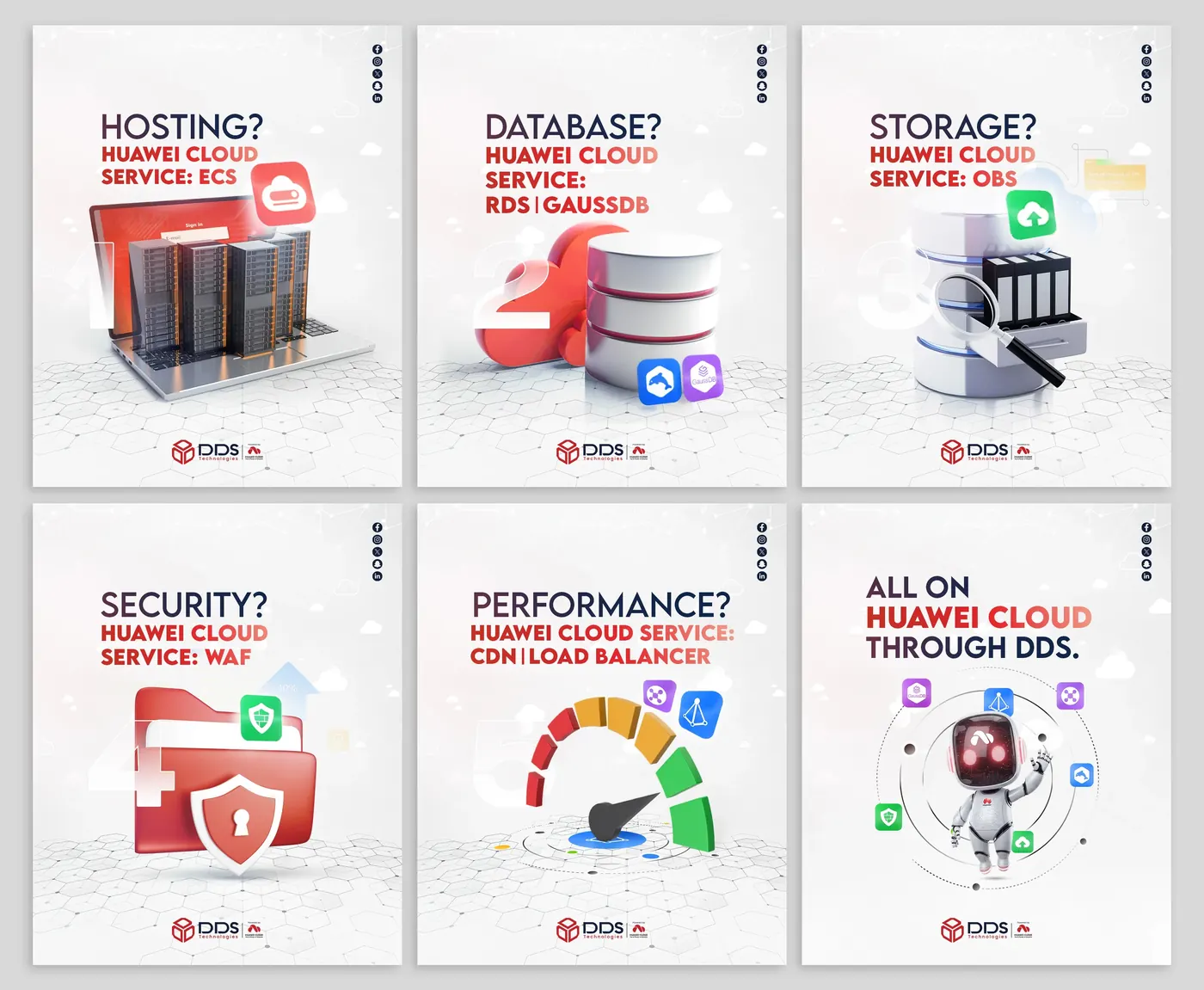 DDS Technologies social media designs, set 4